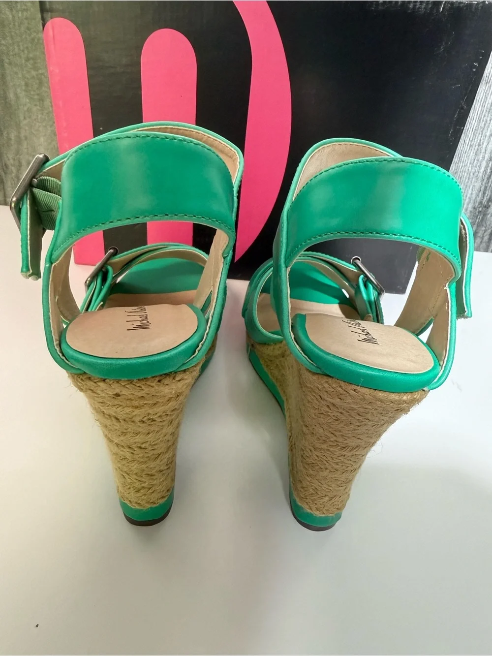 Michael Antonio Bright Green Women's Strappy Block Heel Sandals
